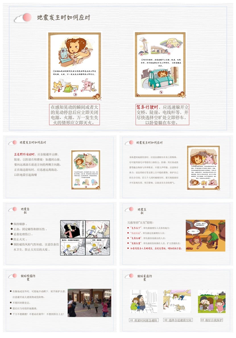 防地震安全教育PPT模板 防灾减灾应急演练课件素材pptx - 第4页预览