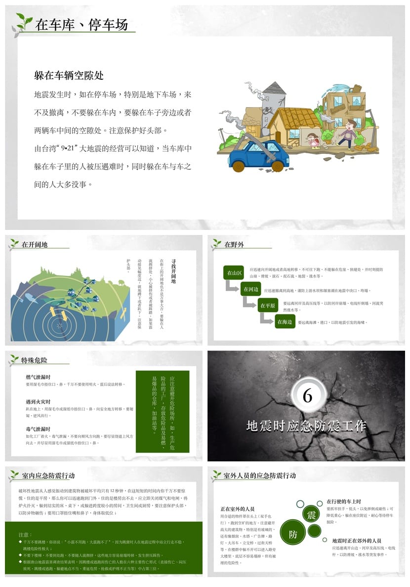 防地震PPT模板 安全教育课件 抗震救灾素材pptx - 第5页预览