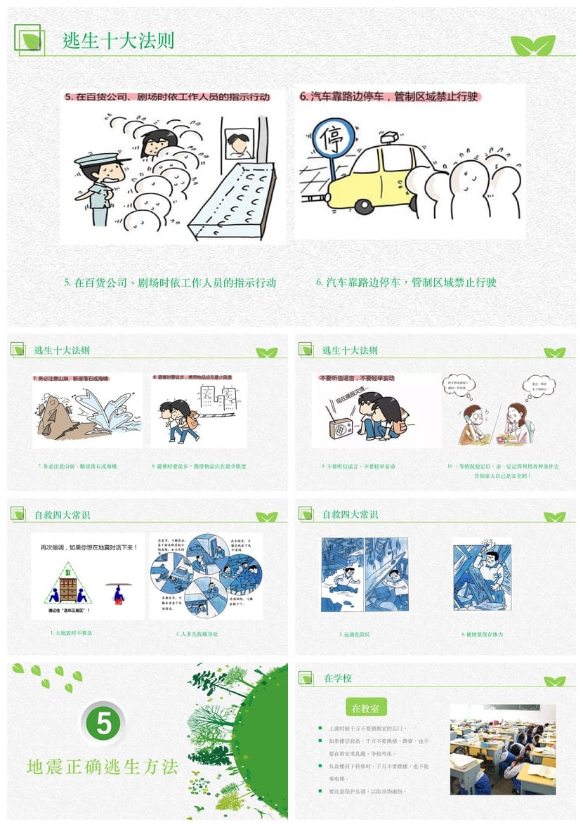 防地震安全教育PPT模板pptx素材 应急演练课件防灾减灾培训 - 第5页预览