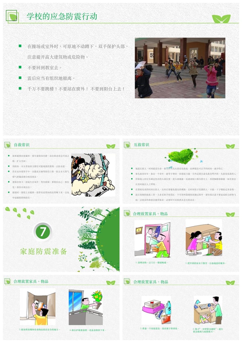 防地震安全教育PPT模板pptx素材 应急演练课件防灾减灾培训 - 第8页预览
