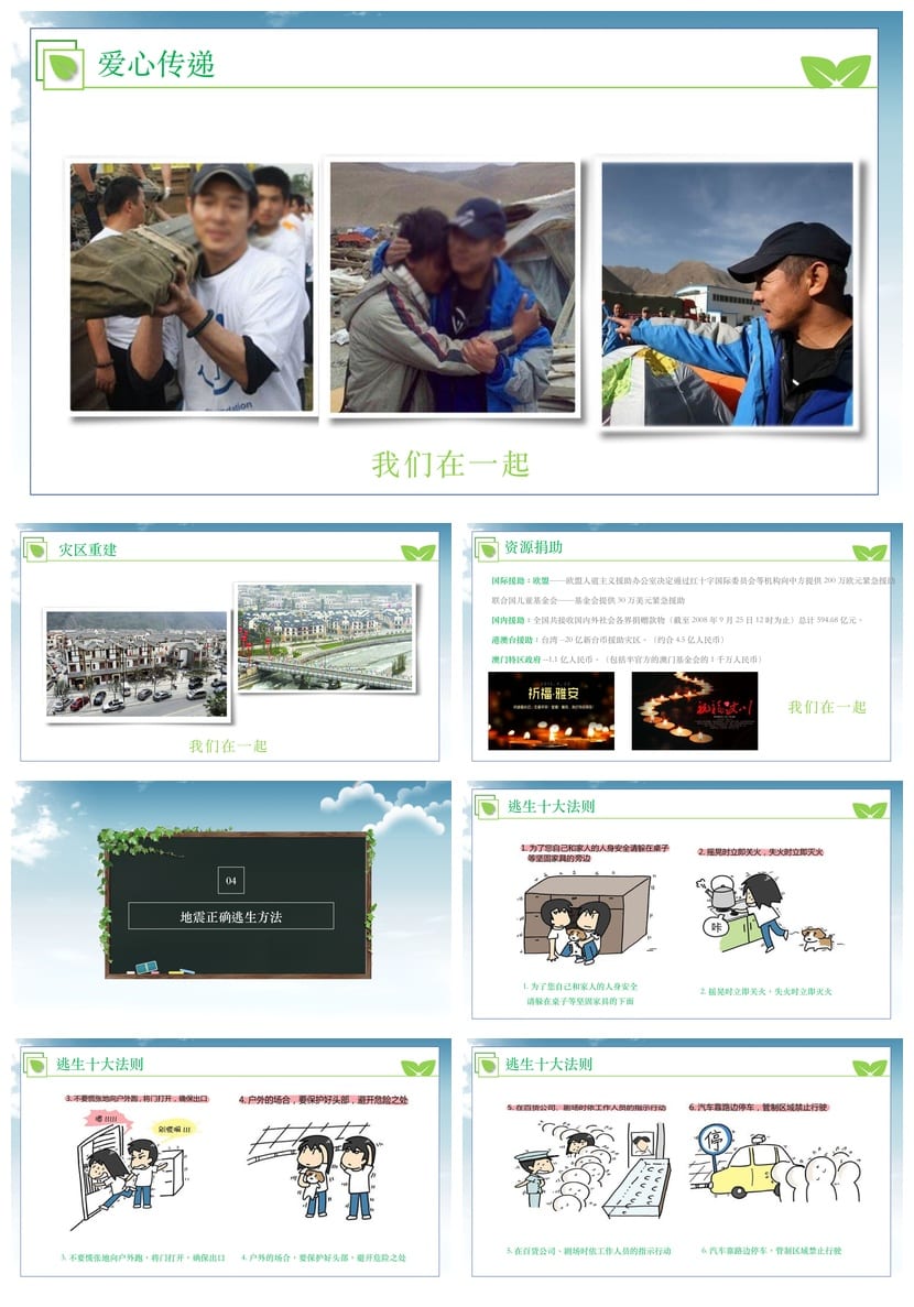 防地震安全教育PPT模板 应急演练课件素材pptx - 第3页预览