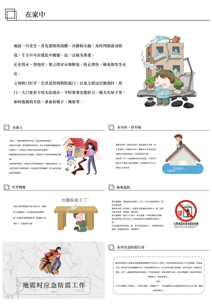 防地震安全教育PPT模板pptx素材 校园防灾减灾课件资源包 - 第5页预览