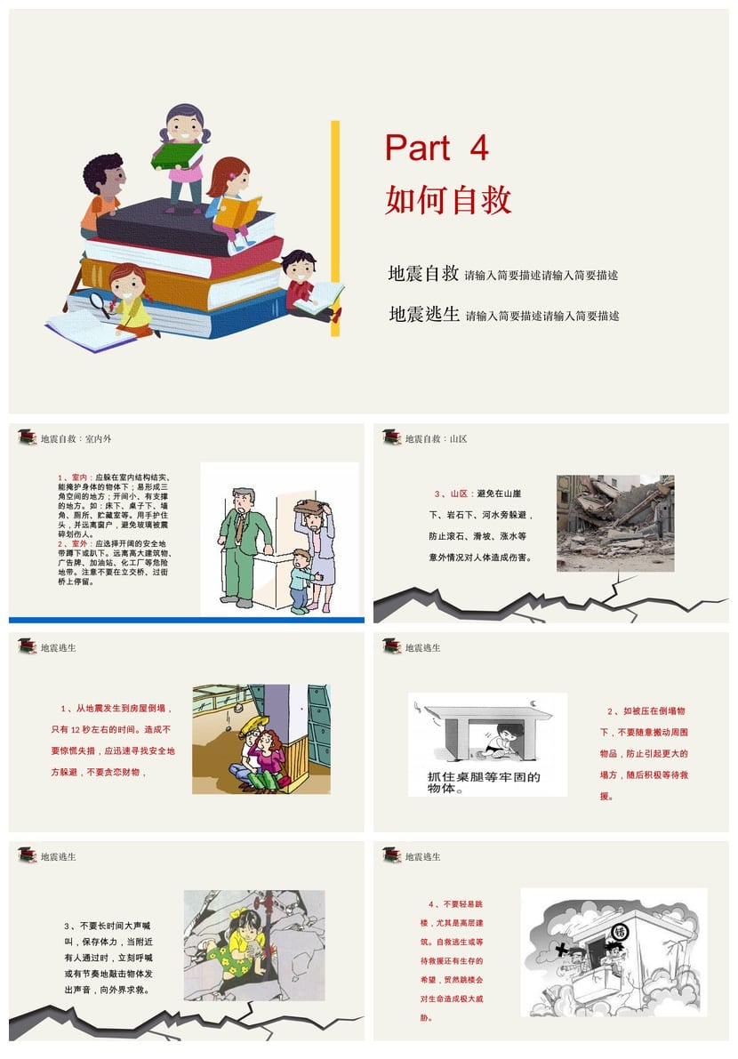 防地震PPT模板 安全教育课件 应急演练防灾减灾素材pptx - 第3页预览