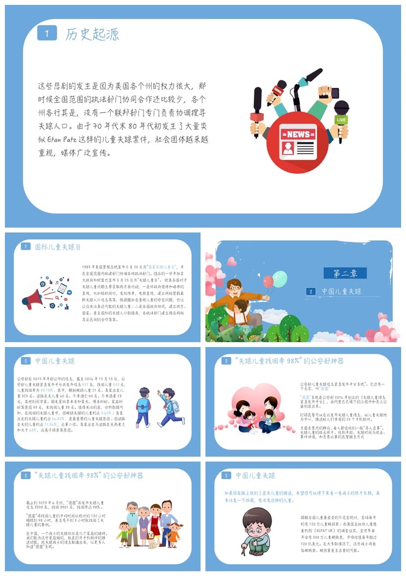 防拐骗PPT模板 儿童安全教育课件源文件pptx素材 - 第2页预览