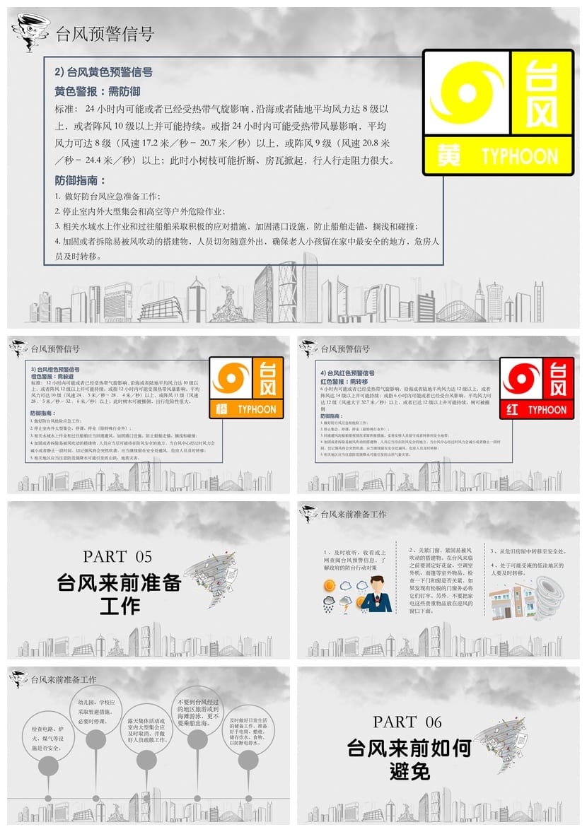 防洪防汛防台PPT模板 应急安全救援预案课件pptx源文件素材 - 第3页预览
