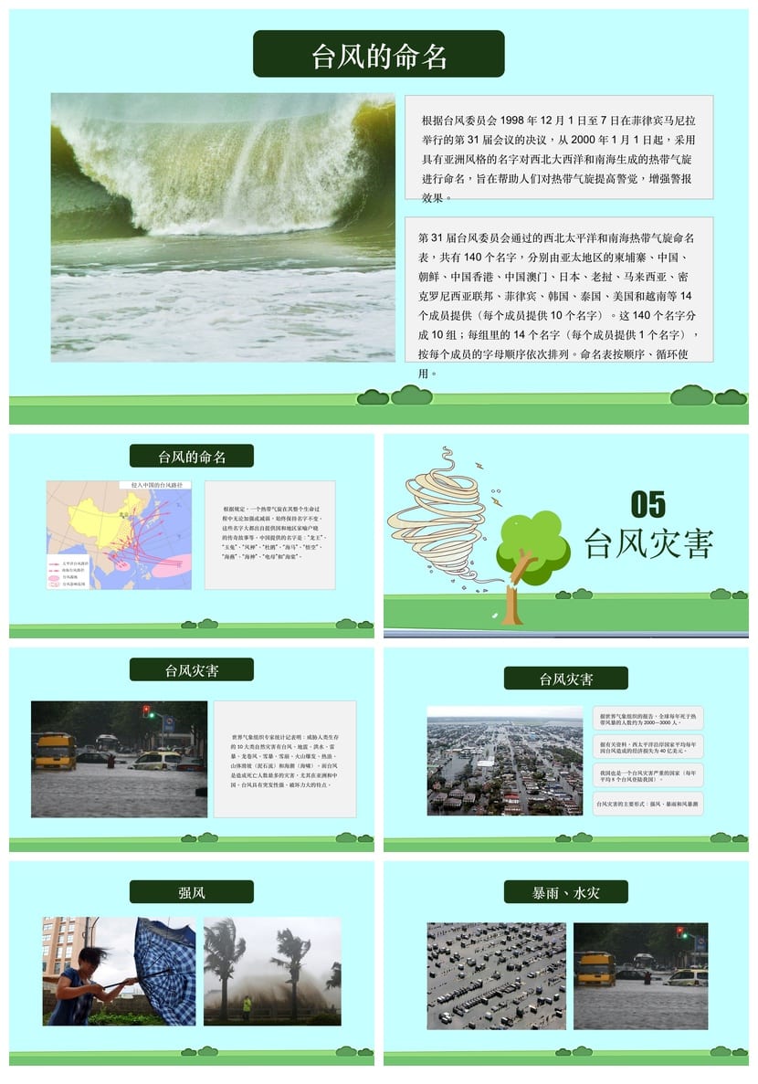 防洪防汛防台PPT模板 应急安全教育培训课件源文件素材 - 第3页预览