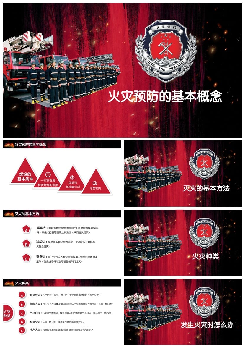 防火安全PPT模板 消防安全教育培训课件素材pptx - 第2页预览