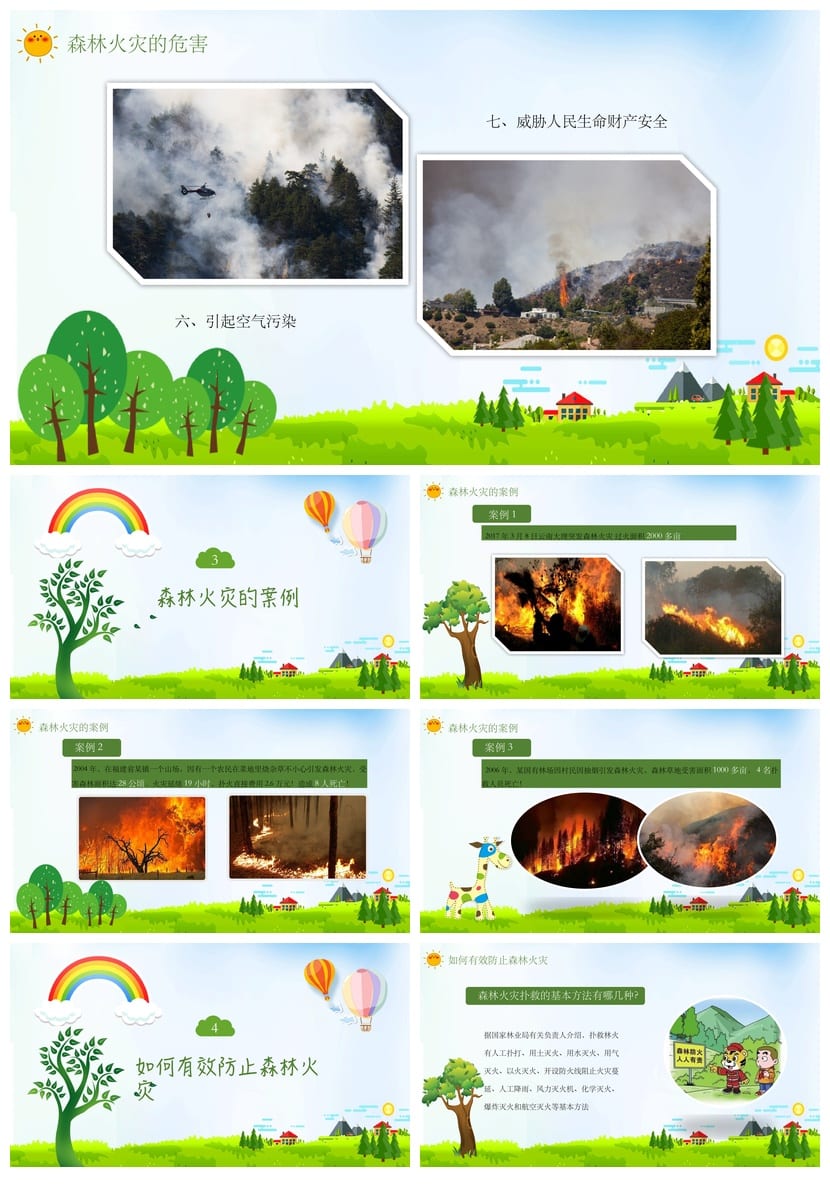 防火安全PPT模板pptx素材 消防安全知识培训课件教育资源 - 第2页预览