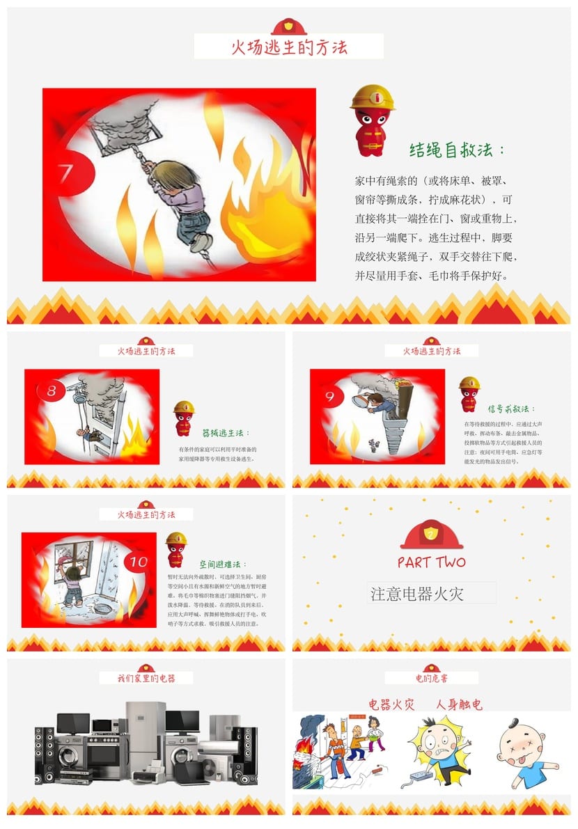 防火安全PPT模板 企业消防培训课件 应急演练素材pptx - 第3页预览