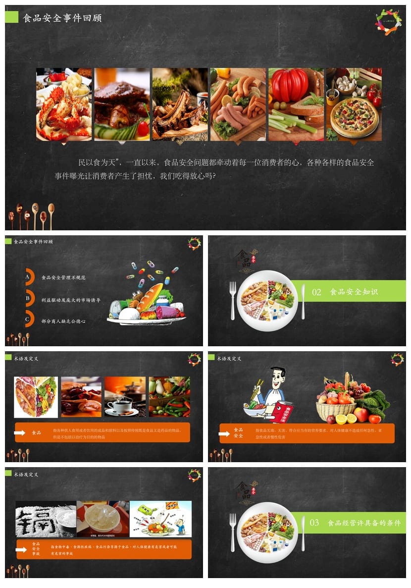 食品安全PPT源文件pptx素材模板 教育课件培训资料 - 第2页预览