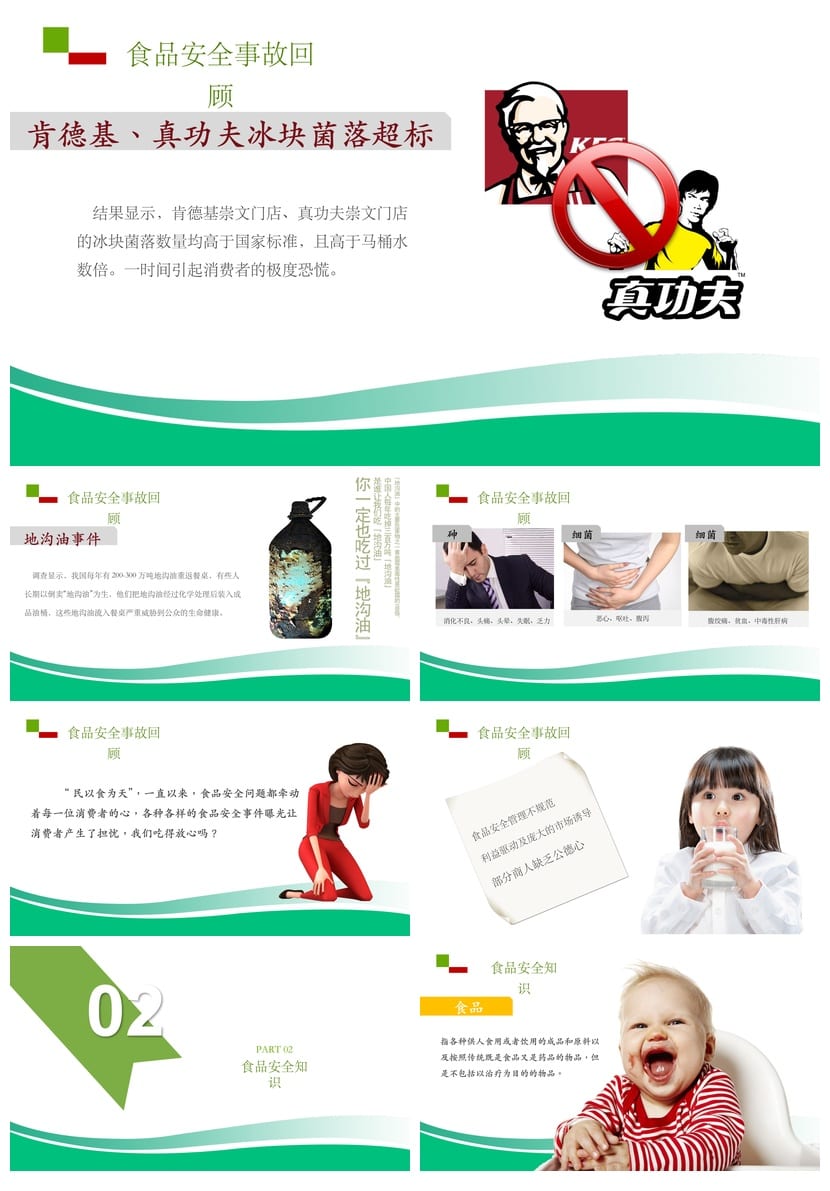 食品安全PPT模板pptx素材 企业培训课件源文件编辑 - 第2页预览