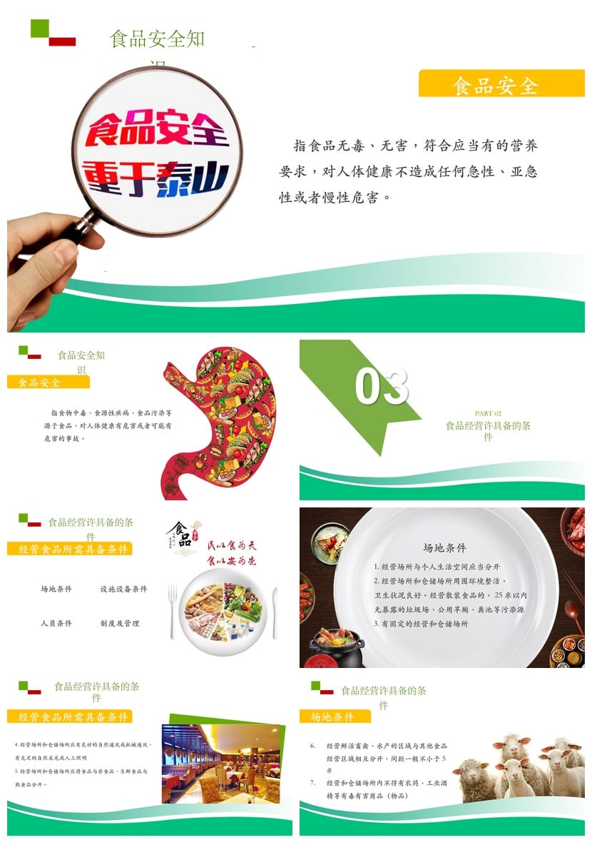 食品安全PPT模板pptx素材 企业培训课件源文件编辑 - 第3页预览