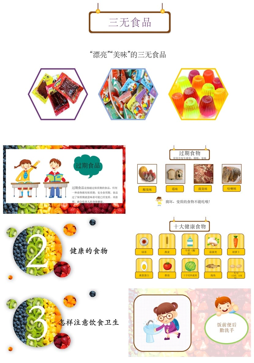 食品安全PPT源文件pptx素材模板 教育培训课件设计 - 第2页预览