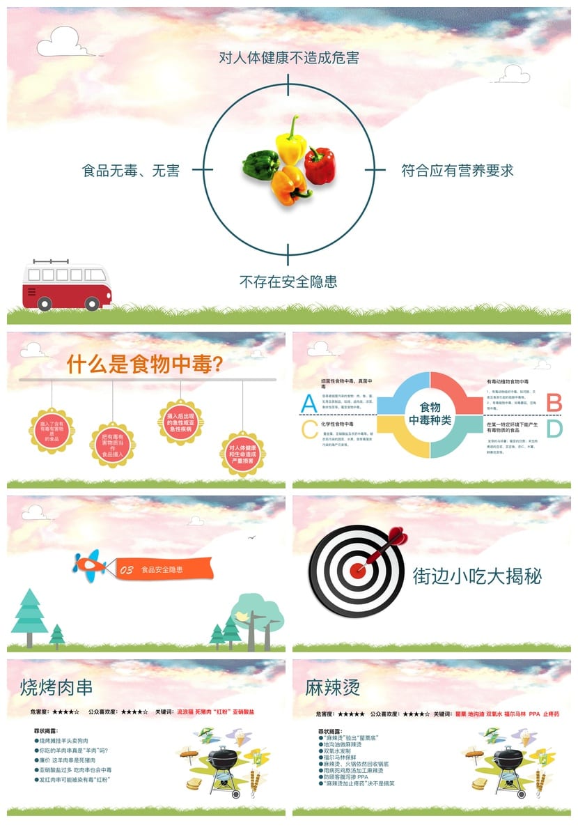 食品安全PPT模板 pptx源文件素材 教育培训课件设计 - 第2页预览