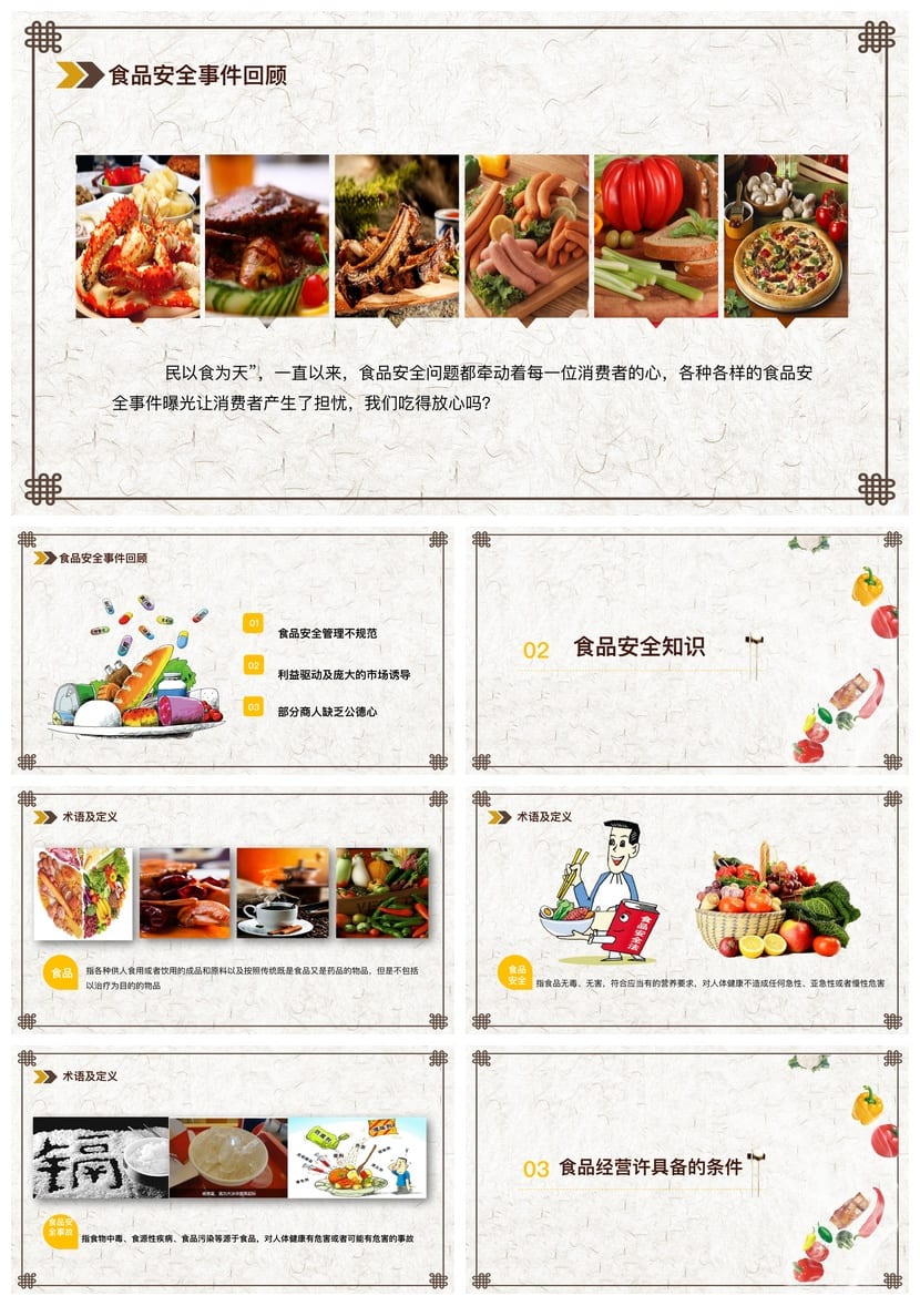 食品安全PPT模板素材 pptx源文件可编辑 企业培训课件 - 第2页预览