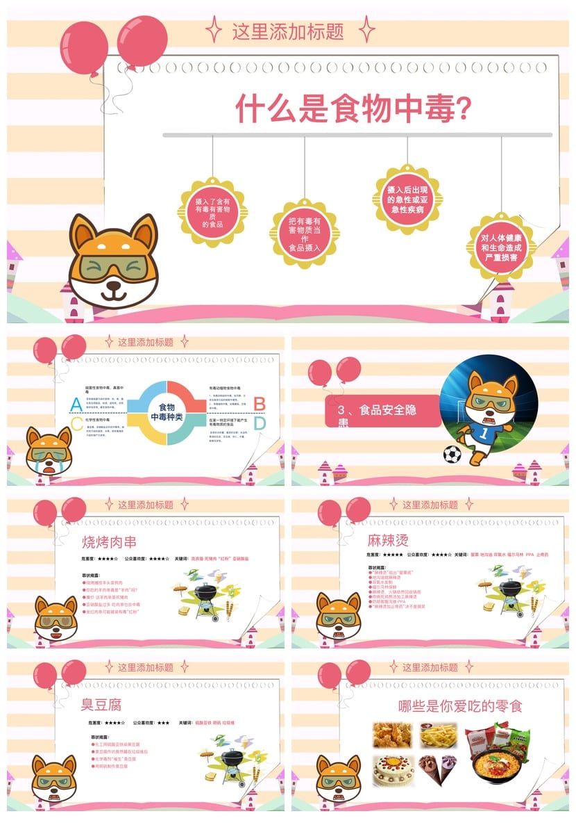 食品安全PPT模板 教育培训课件素材 pptx源文件编辑 - 第2页预览