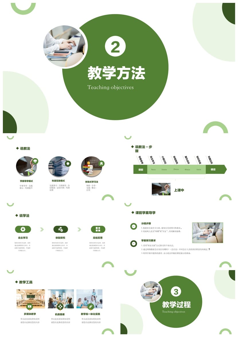 各行业工作报告PPT模板 风格教学课件pptx素材与排版设计 - 第2页预览