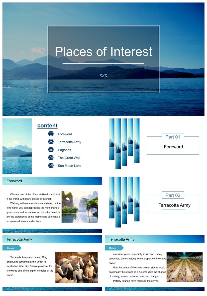 欧美大气简约蓝色PPT模板 各行业工作报告计划总结通用素材 - 第1页预览