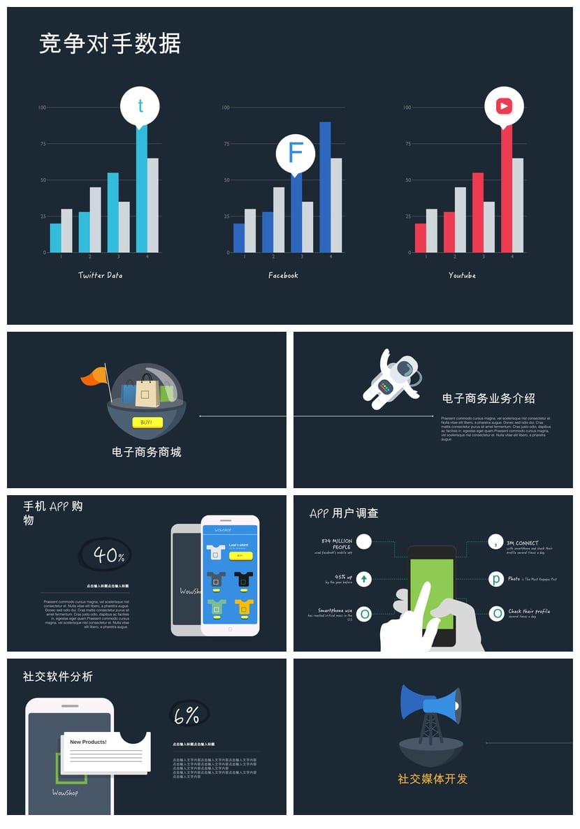 风格与各行业工作报告创意PPT模板素材pptx可编辑设计 - 第3页预览