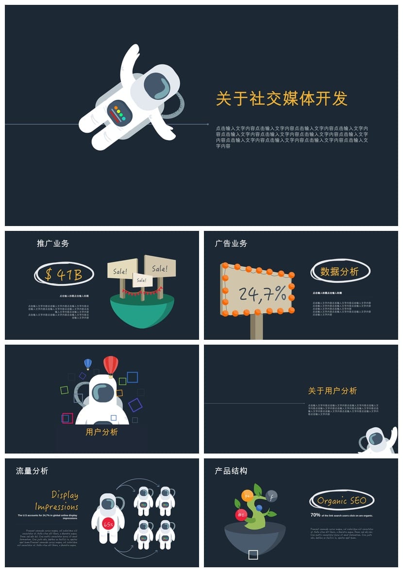 风格与各行业工作报告创意PPT模板素材pptx可编辑设计 - 第4页预览