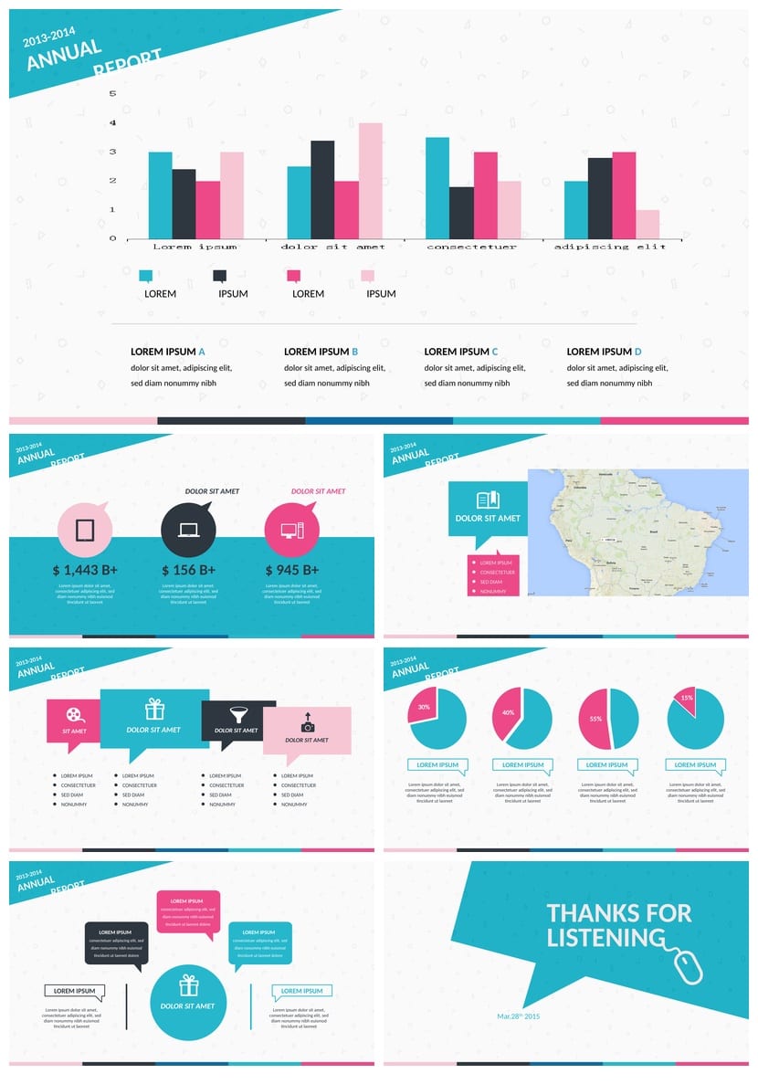 高级风格各行业工作报告PPT模板 创意设计素材 时尚简约商务风 - 第3页预览