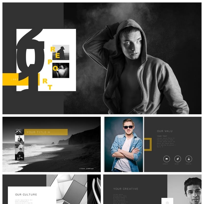 高端行业工作报告PPT模板 创意设计风格与素材合集 - 工作PPT 模板