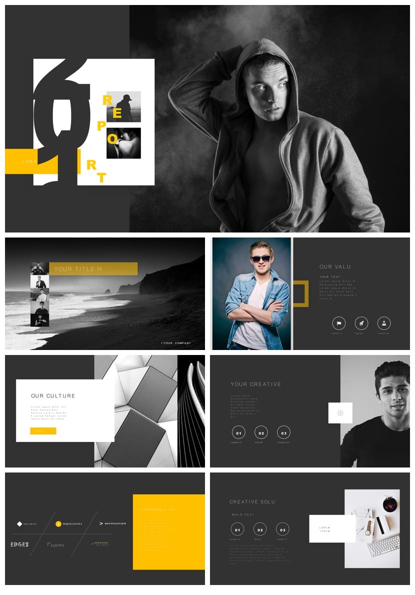 高端行业工作报告PPT模板 创意设计风格与素材合集 - 第1页预览