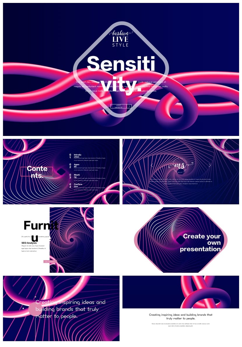 各行业工作报告PPT模板 创意风格设计素材与动态图表合集 - 第1页预览