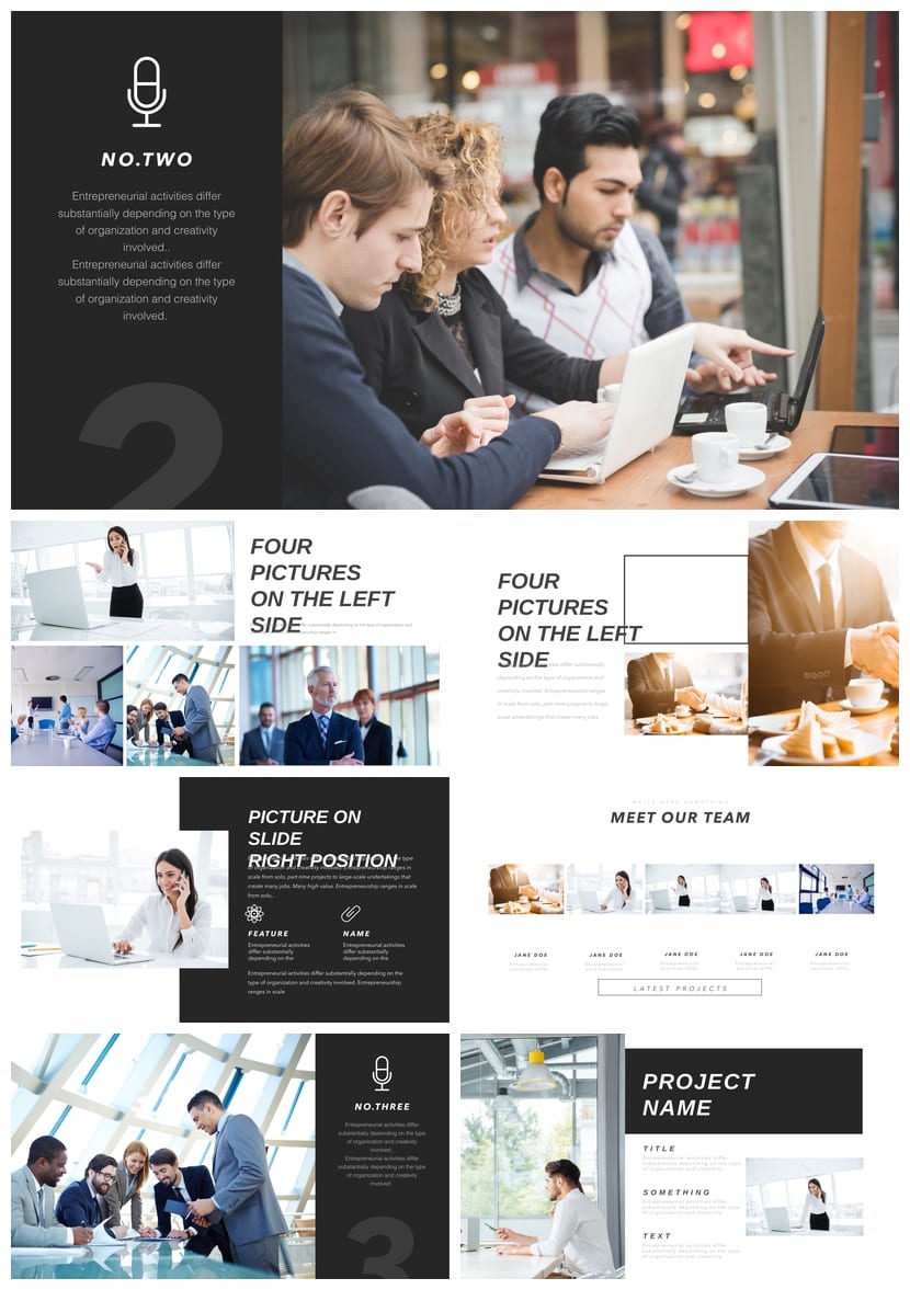 各行业工作报告PPT模板 创意风格设计素材 高端大气商务风 - 第2页预览