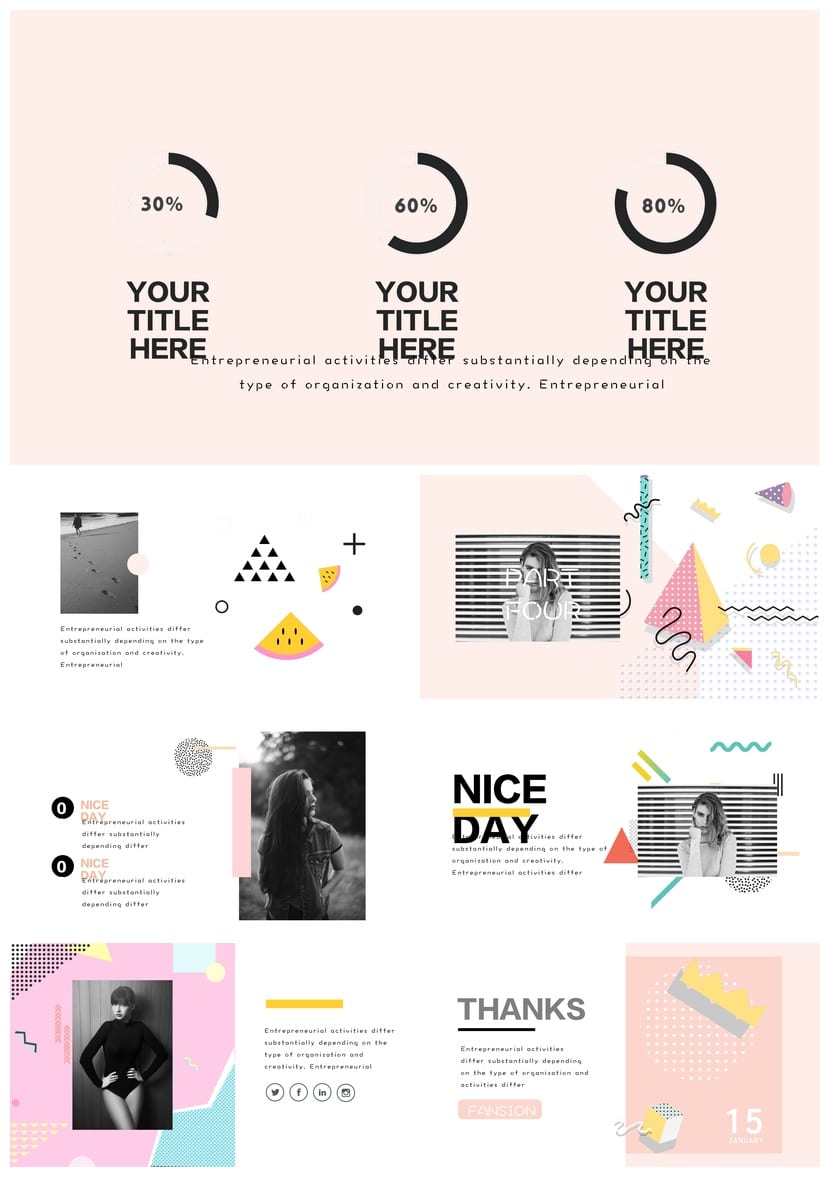 各行业工作报告PPT模板 创意风格设计素材 商务汇报通用版式 - 第3页预览