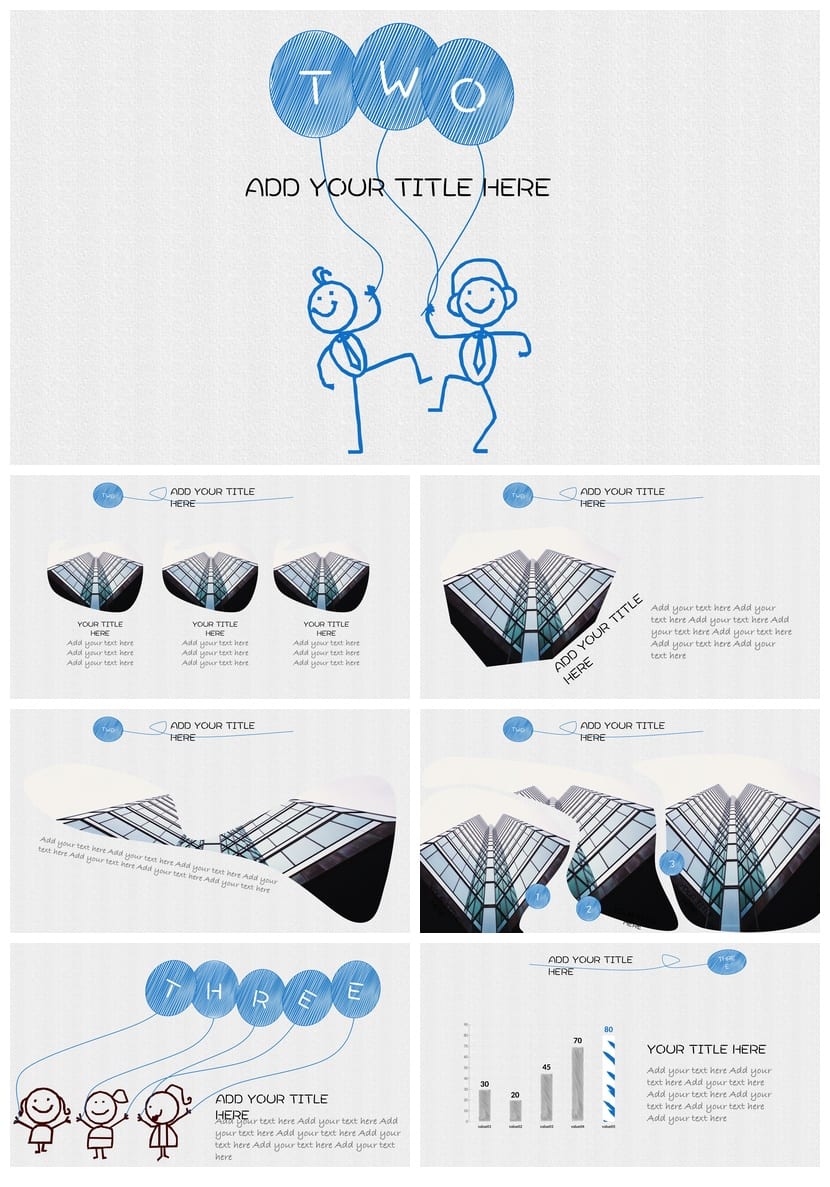 手绘风格PPT模板 工作报告各行业通用素材包【可编辑】