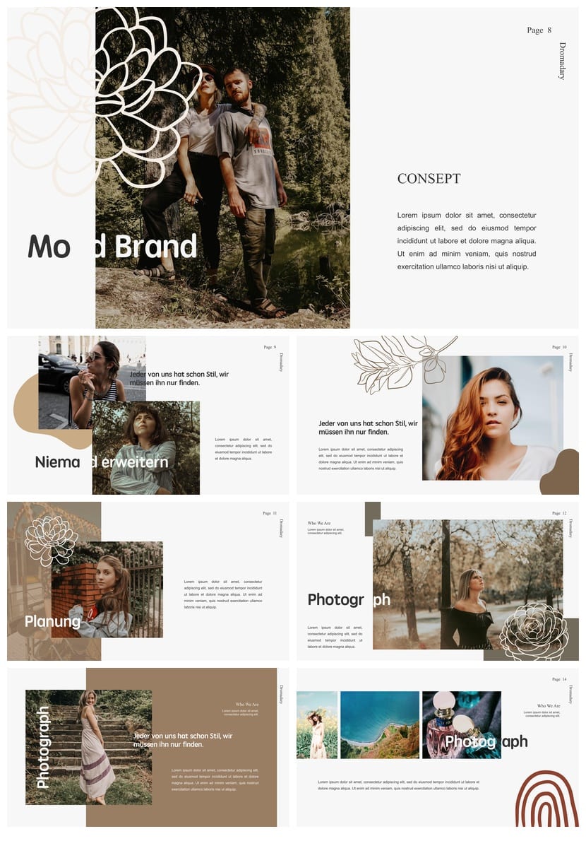 莫兰迪系工作总结PPT源文件pptx模板 可编辑简约风素材包 - 第2页预览