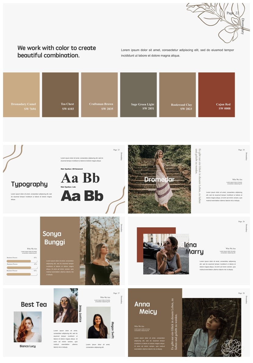 莫兰迪系工作总结PPT源文件pptx模板 可编辑简约风素材包 - 第4页预览