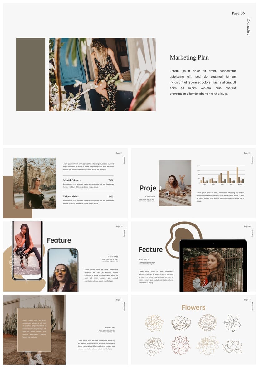 莫兰迪系工作总结PPT源文件pptx模板 可编辑简约风素材包 - 第6页预览