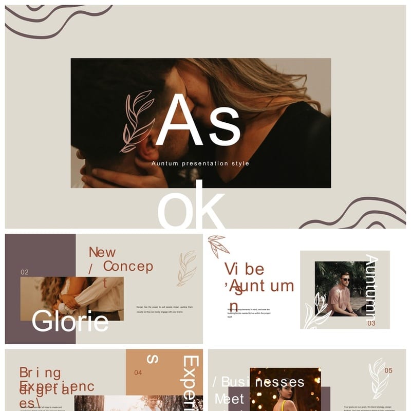 莫兰迪高级感工作总结PPT模板 扁平化设计pptx源文件可编辑 - 工作PPT 模板