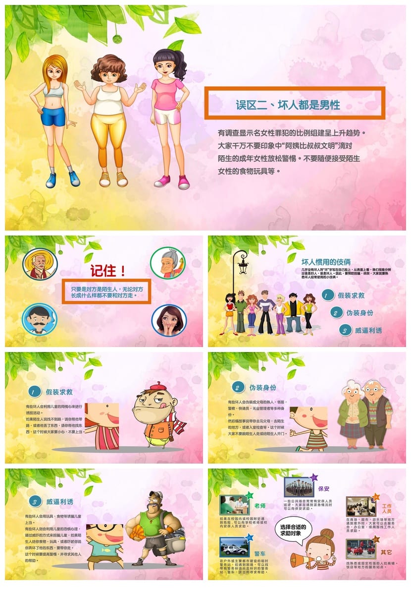 防拐骗安全教育班会PPT课件 初中主题班会防拐骗素材模板 - 第2页预览