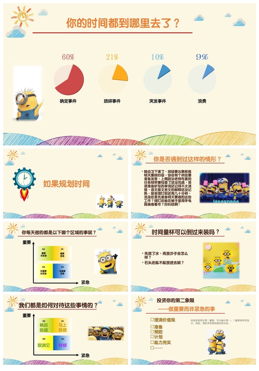 珍惜时间主题班会PPT课件：时间管理、高效学习、班级活动资源 - 第2页预览