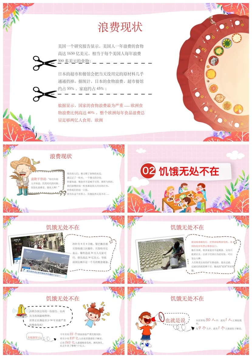 珍惜粮食主题班会PPT课件：节约粮食课件设计、勤俭节约教育资料 - 第2页预览