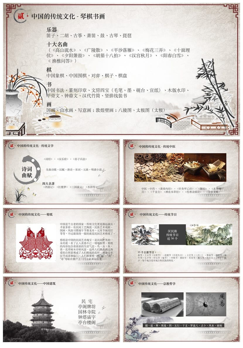 小学传统文化主题班会PPT课件 中华文化教学素材模板 - 第2页预览