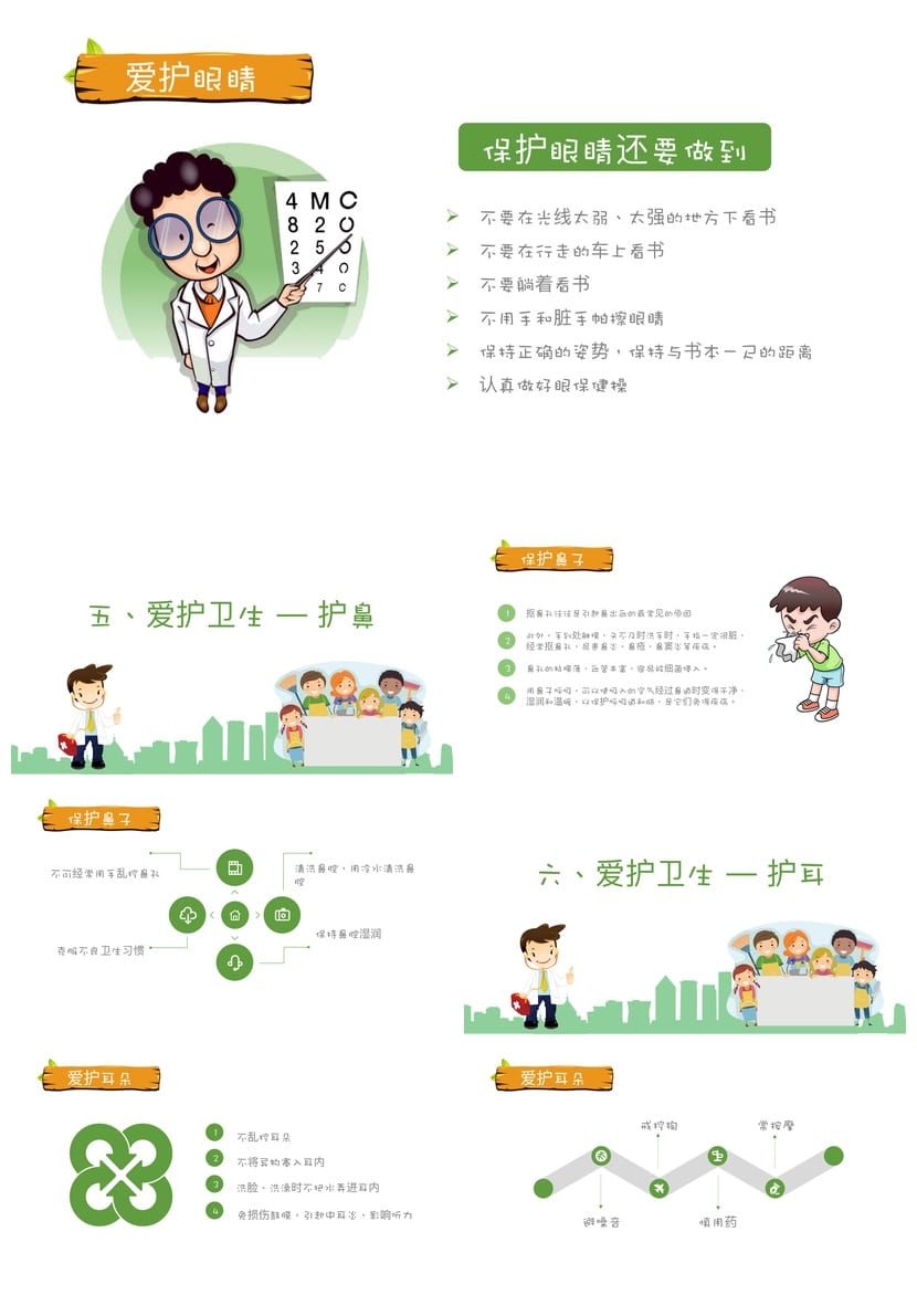 小学卫生习惯主题班会PPT课件 良好卫生系统素材模板 - 第3页预览