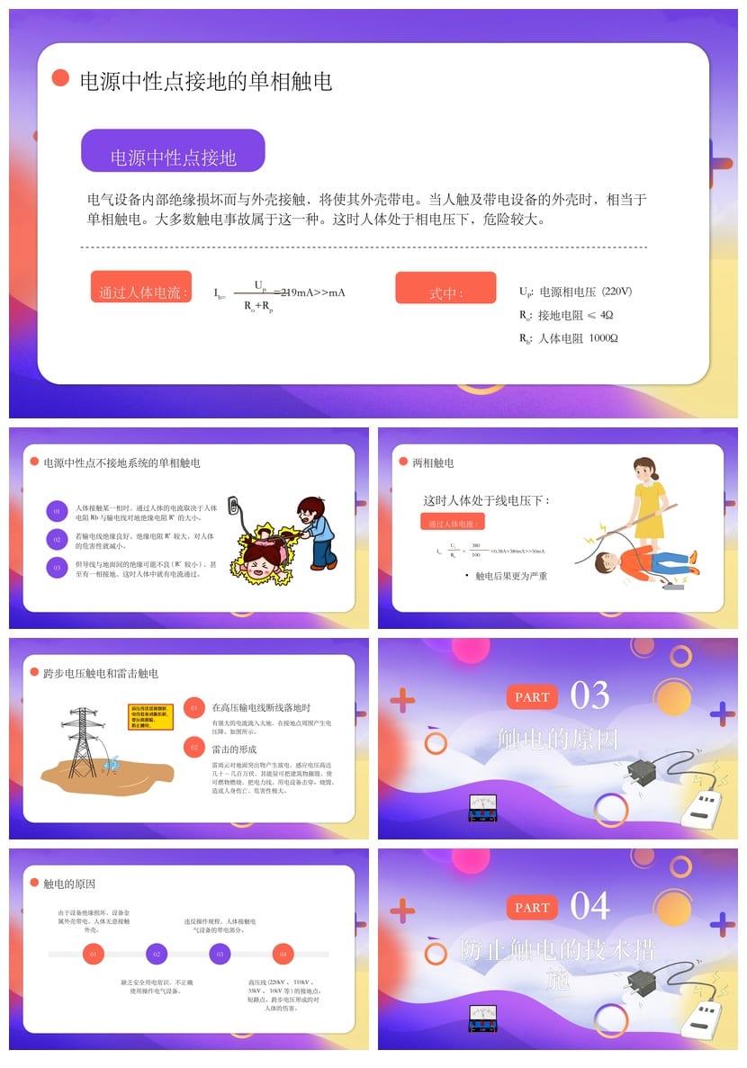 小学安全用电主题班会PPT课件 安全用电知识宣传PPT素材模板 - 第2页预览