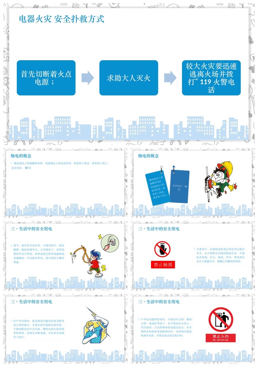 小学安全用电主题班会PPT课件 用电安全教育班会模板素材 - 第2页预览