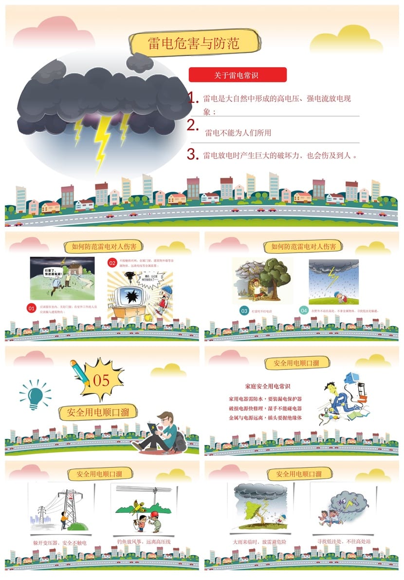 小学安全用电主题班会PPT课件 用电安全教学素材模板 - 第4页预览