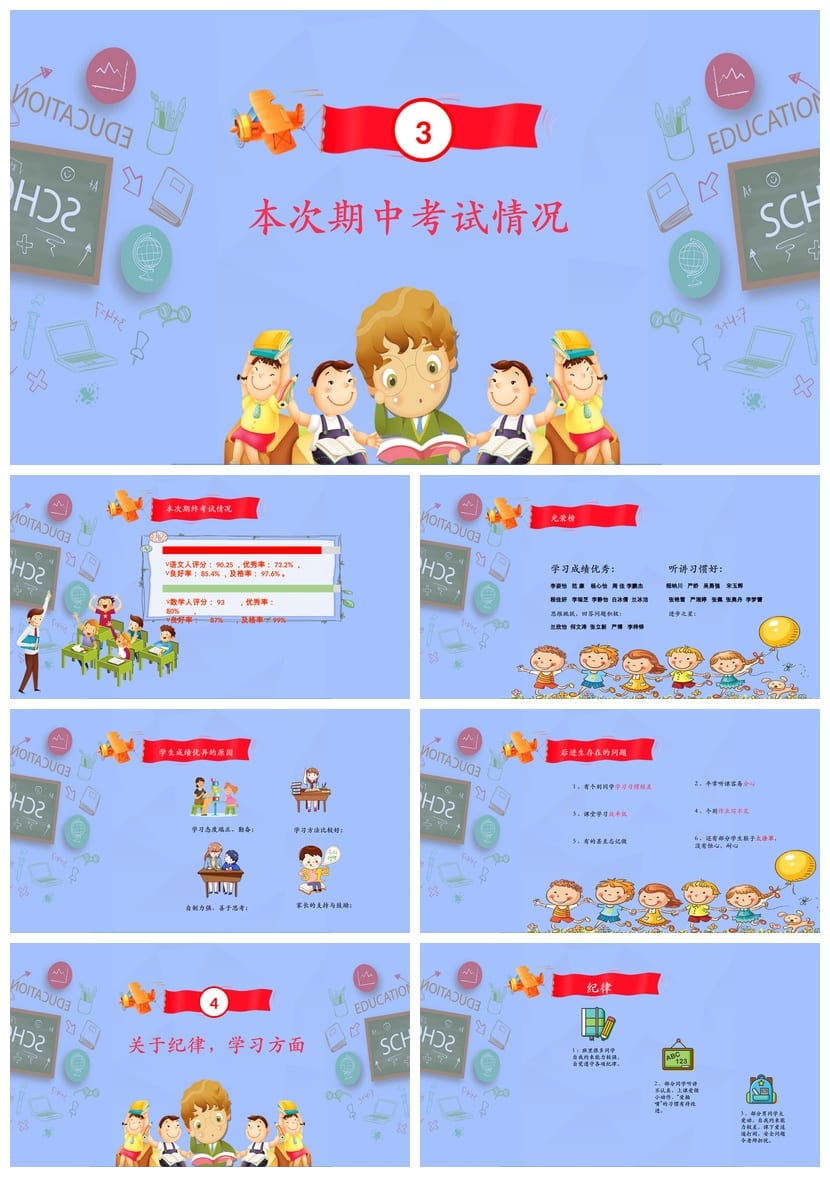 小学家长会PPT课件二年级(含发言稿) 主题班会课件ppt素材模板 - 第2页预览