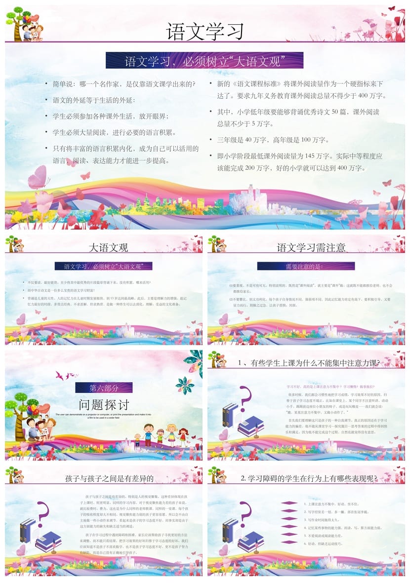 小学家长会PPT课件模板 主题班会设计素材 教师公开课资源 - 第4页预览