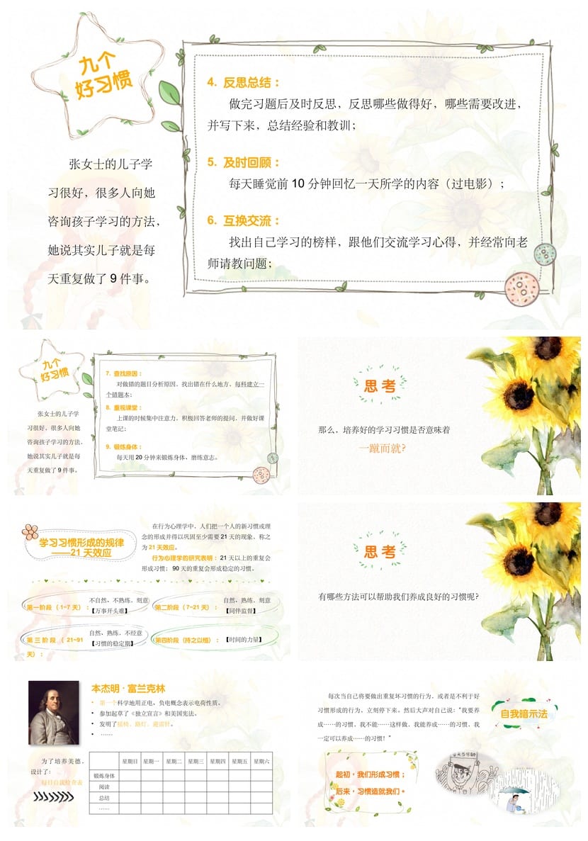 行为习惯主题班会PPT课件：初中生学习习惯培养方案与班会设计 - 第2页预览