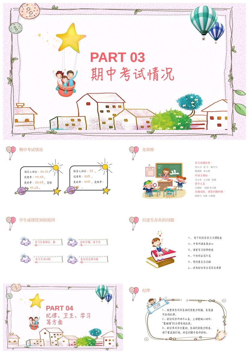 家长会PPT模板 期中期末班会课件年级ppt素材 家长会pptx文件 - 第2页预览