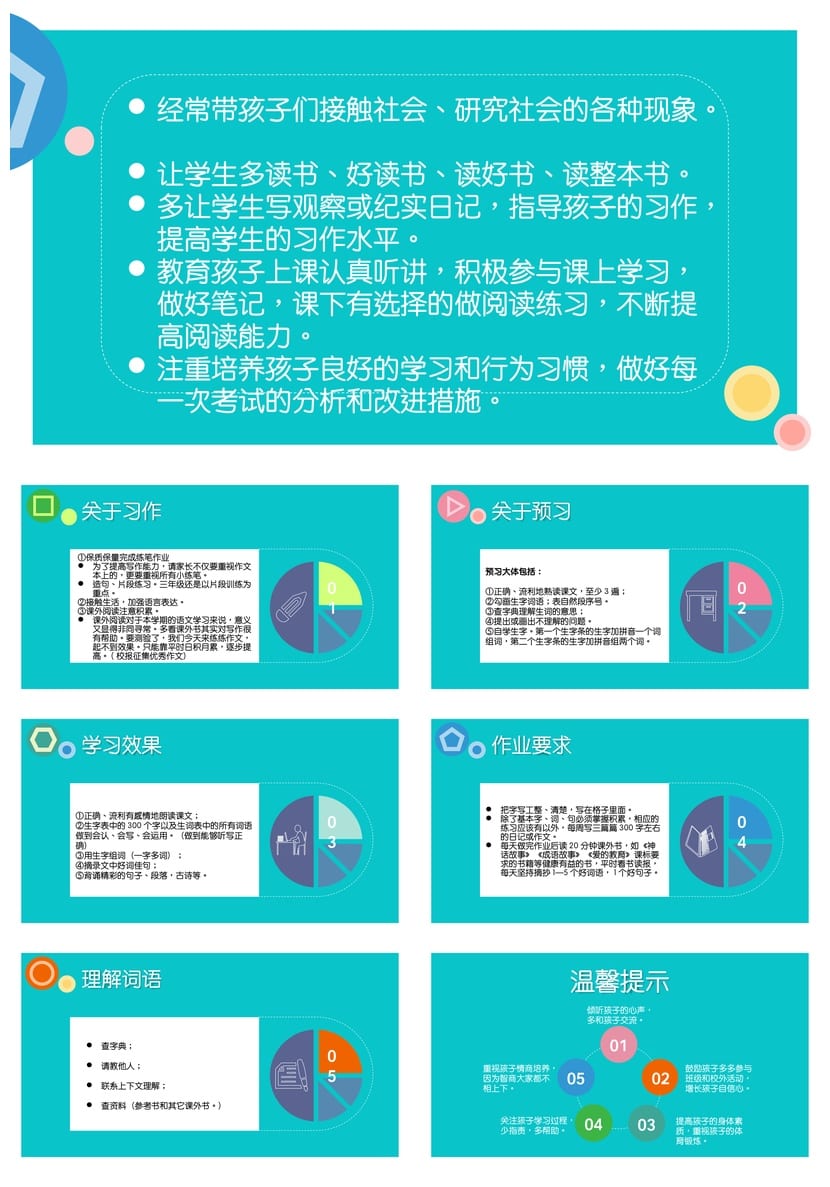 家长会PPT模板 期中期末班会课件源文件 年级家长会素材 - 第3页预览
