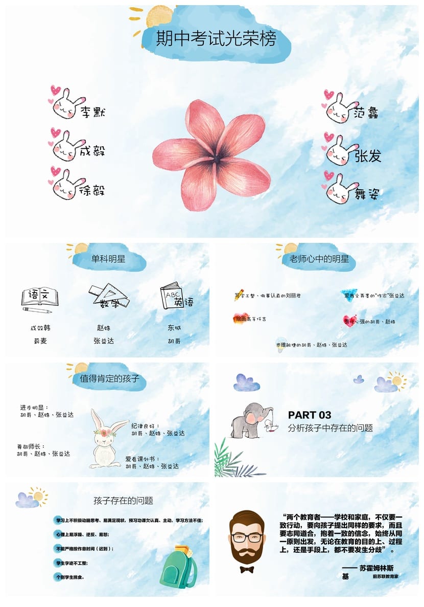 家长会PPT模板期中期末班会课件 年级家长会源文件素材可编辑pptx - 第2页预览