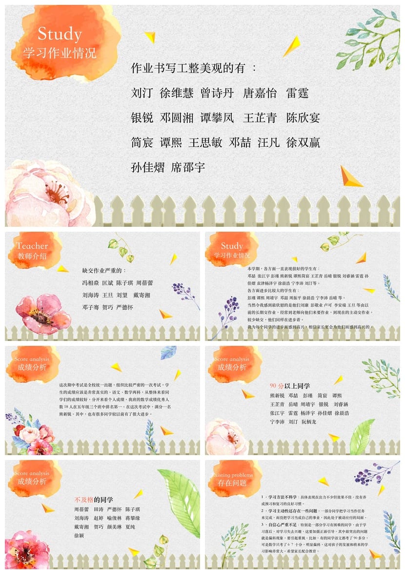 家长会PPT模板期中期末班会 年级源文件素材 可编辑pptx课件 - 第2页预览